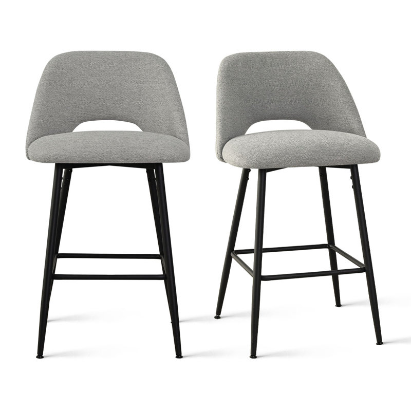 Jayden 26.5'' Upholstered Counter Stool, Light Gray