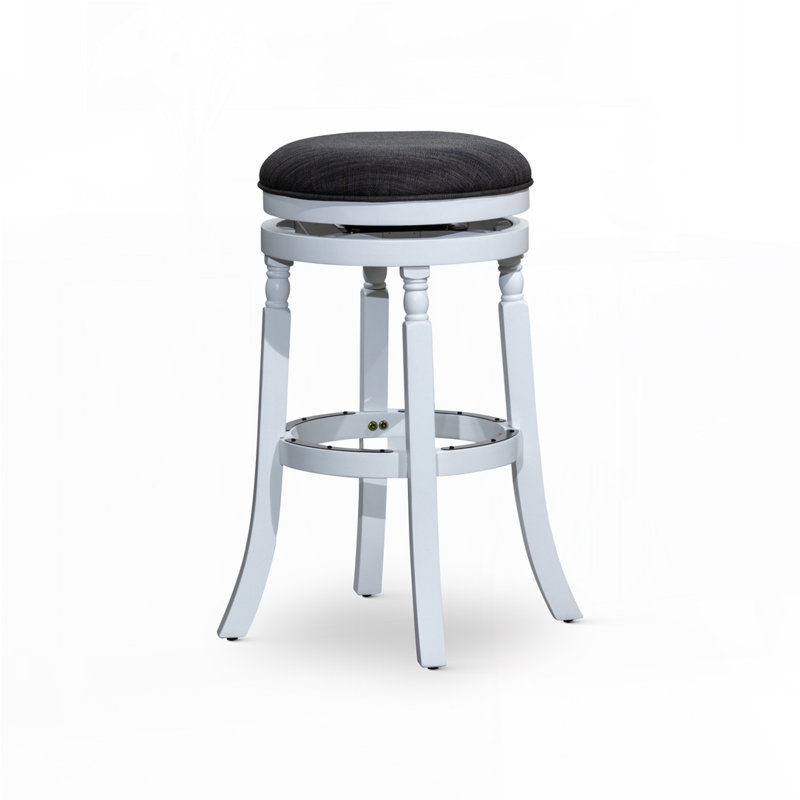 Tabouret Ramona, Blanc, Tabouret de bar (siège d'une hauteur de 30 po), Gris