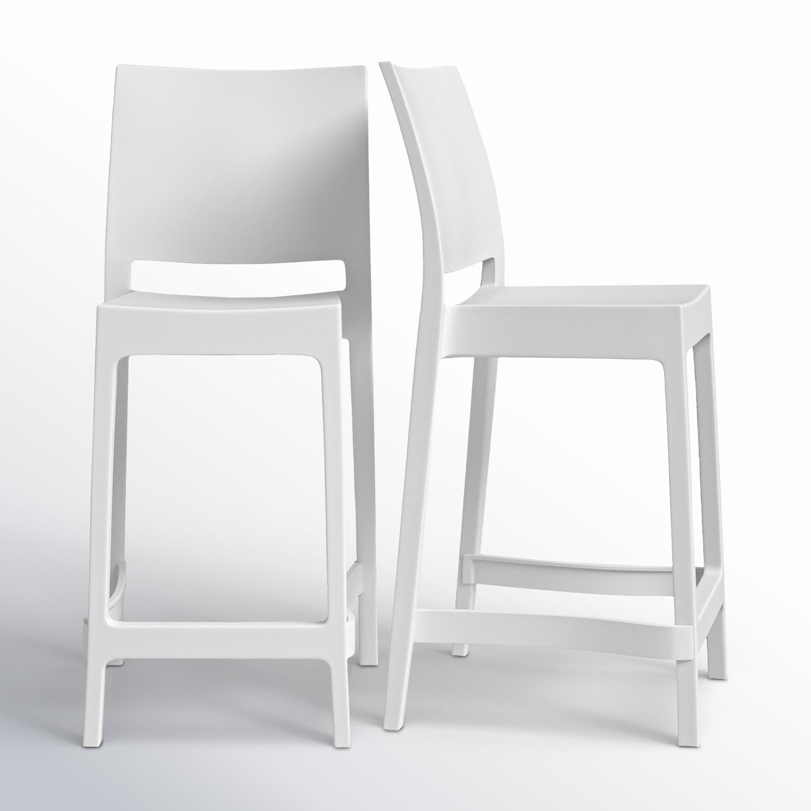 Adrienne Outdoor Bar Stool, White, 25.5"