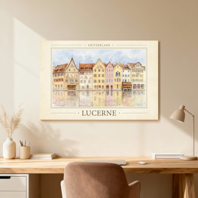 Scenic Cityscapes Switzerland Lucerne Riverfront Buildings Water Reflections Colorful Facades Historical Charm Scenic Cityscapes Switzerland Lucerne Riverfront Buildings Water Reflections Colorful Facades Historical Charm