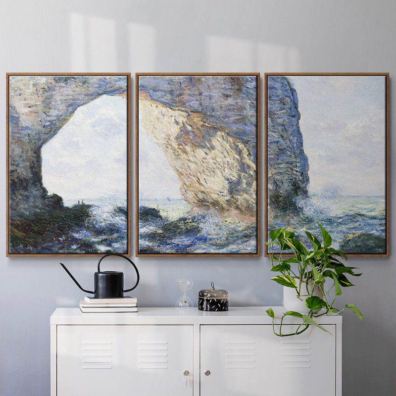 " Monet " 3 - Pieces, 40" H x 78" W x 2" D, Walnut