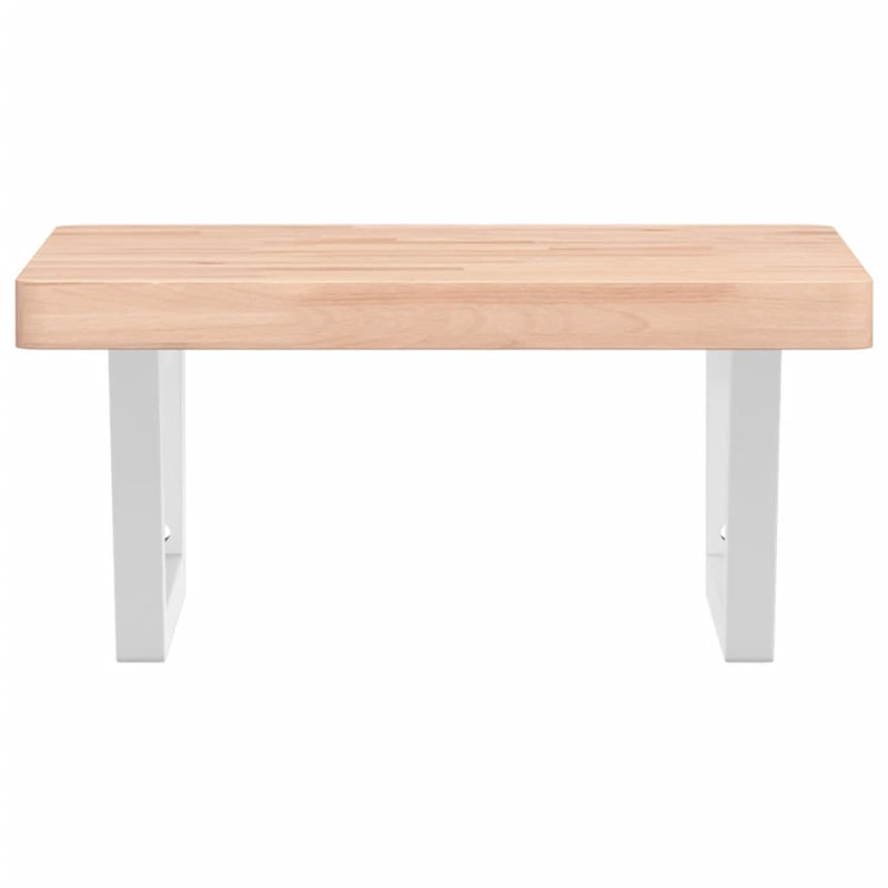 Aricely 50cm Solid Wood Bathroom Vanity Top, Beech/White