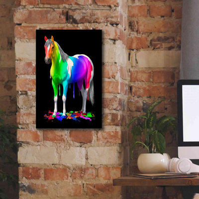 «Rainbow Paint Horse» par Crista Forest, art mural sur toile