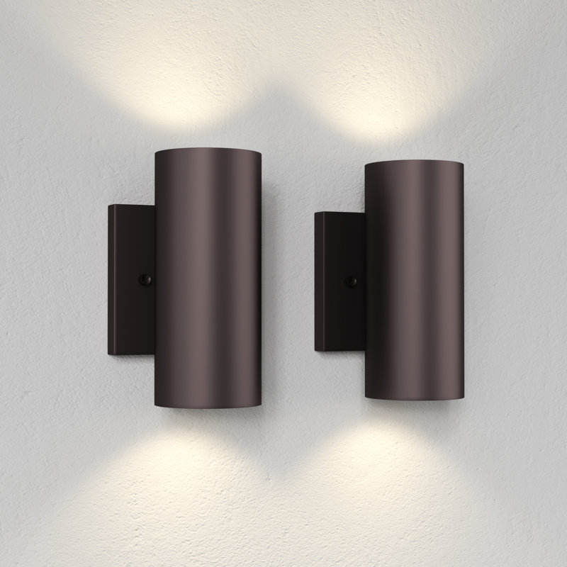 7''H Oil Rubbed Bronze Aluminum Dimmable LED Wall Sconces, Bronze , 7" H x 4" W x 4.33" D