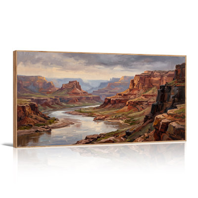 Grand Canyon River Valley in Warm Light Canvas Wall Art