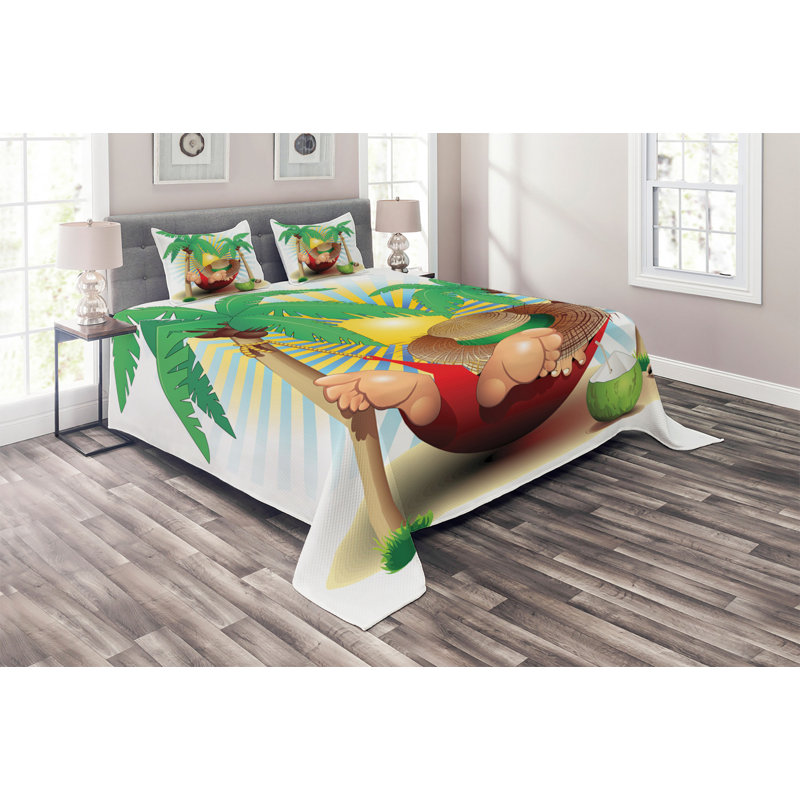 Island Polyester Coverlet, King Bedspread + 2 Shams