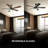 52" Matte Black LED Light Indoor/Outdoor Ceiling Fan with Remote Control