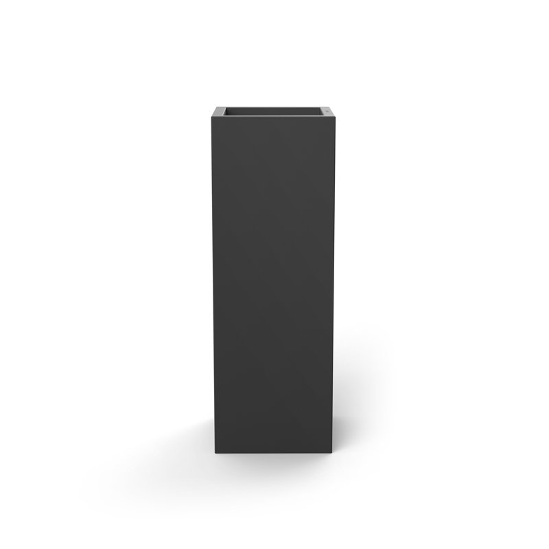 Cube - Square Resin Tower Pot Planter - Self Watering, 39.25" H x 9.75" W x 9.75" D, Anthracite