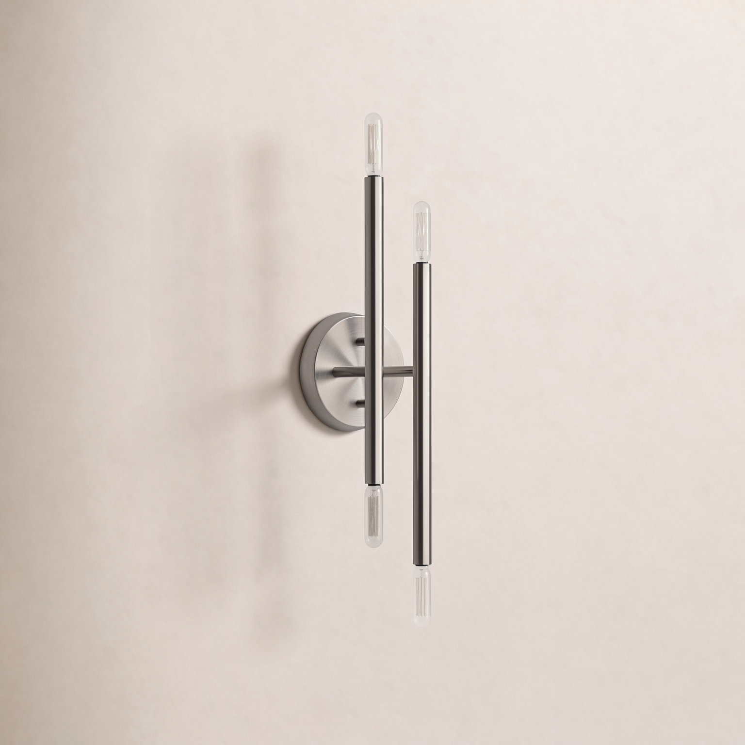 Poco Steel Armed Sconce, Brushed Nickel