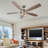 52-Inch Satin Nickel  2-Light 10 speed Farmhouse Vila Ceiling Fan with light and romote control 