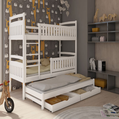 Epping Kids Bunk Bed with Trundle with Drawers