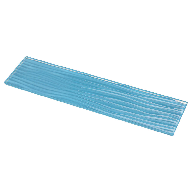  Carreau de métro en verre Blue Water Wave, verre pour dosseret de cuisine, 3 x 12 po, 4 pieds carrés, 3 x 12 pouces