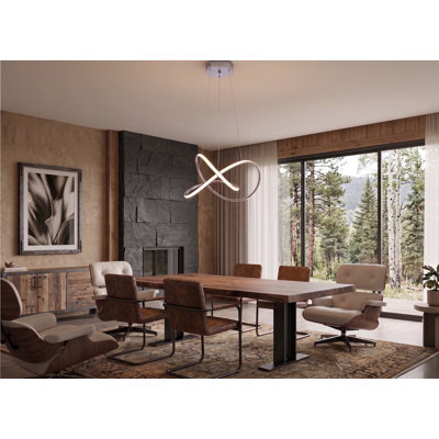 Luminaire suspendu DEL moderne en forme de tourbillon | Intensité réglable 3CCT (3000K / 4000K / 5000K) | Câble réglable | Luminaire suspendu en aluminium | Options de 1/2/4/4