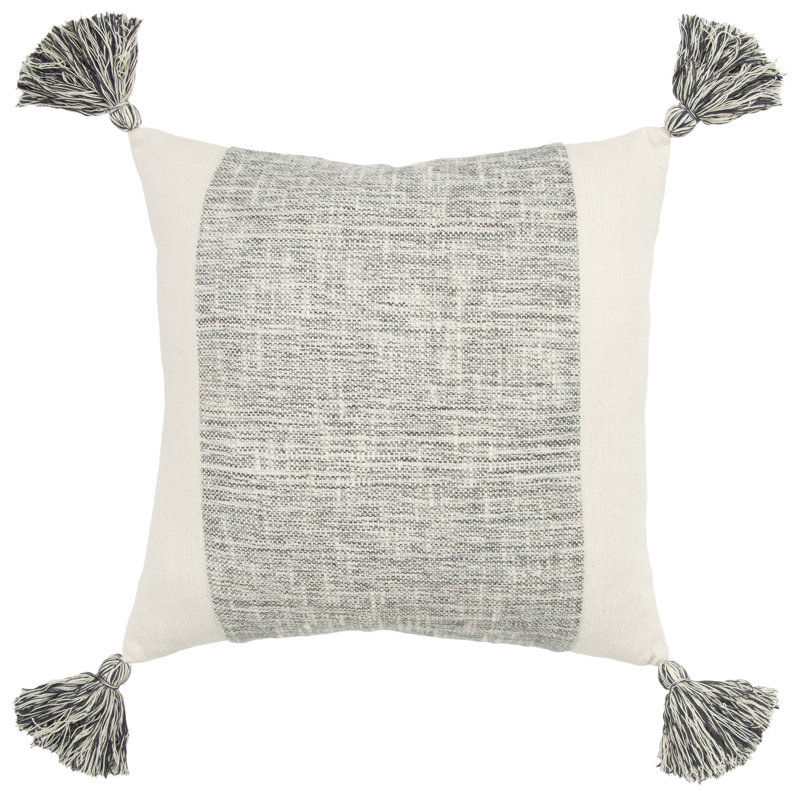 Square Cotton Pillow Cover & Insert, Gray