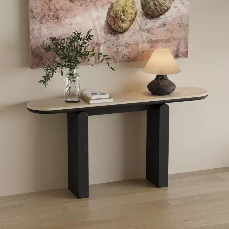 Console lisse et simple, H 33,46 po x l 55,12 po x P 13,78 po, Noir