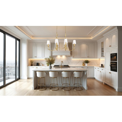 Aslin Gold Leaf 6 Light Linear Chandelier