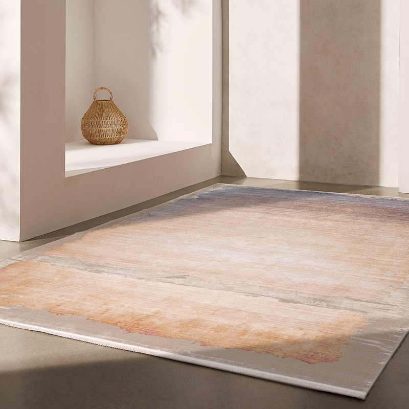 Tapis beige tissé à la machine Harville, Rectangle 9 pi 2 po x 12 pi 3 po