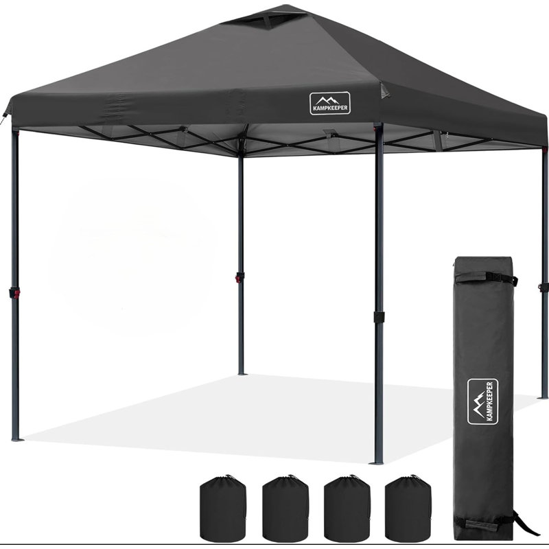 Auvent Kampkeeper 10 x 10 avec 2 parois latérales pour l'extérieur, noir