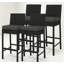 Set of 4 Wicker Bar Stools – Premium Rattan Outdoor Patio Chairs with Armless Bar Height & Soft Seat Cushions