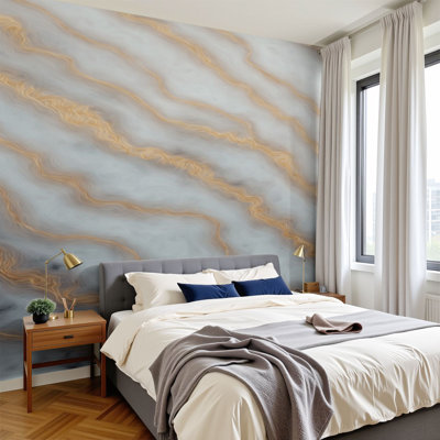 3D Peel and Stick Wallpaper brown umber almond bronze buff beige taupe random marble Wall Murals 100"H x 144"W Removable PVC Wall Paper Self-Adhesive Wall Decor for Bedroom Living Room Home Office