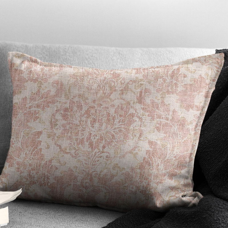 Oreiller oblong 14 x 20 po Bordeau, Rosé