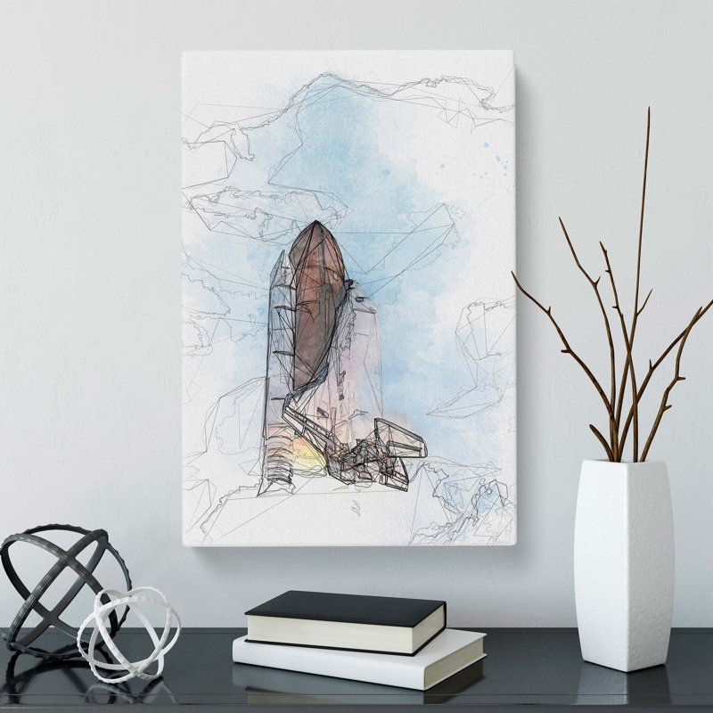 Atlantis Space Shuttle in Abstract - Wrapped Canvas, 60cm H x 40cm W x 3cm D