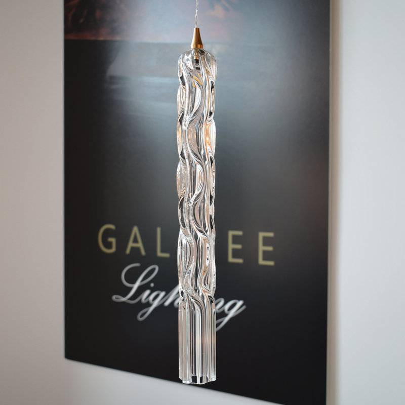 Crystal Falls 3 - Light Cluster Cylinder Pendant, Brass