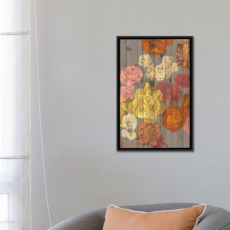 «Danza Del Sol II», reproduction sur toile, H 26 po x l 18 po x P 1,5 po, Toile avec cadre noir, Pas de tapis
