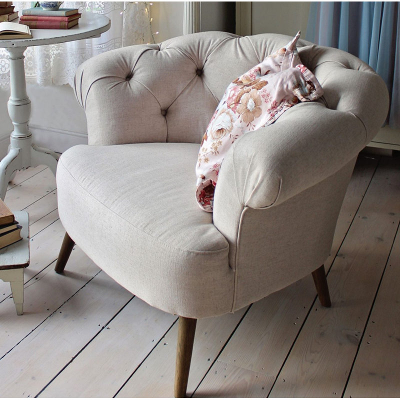 Upholstered Armchair, Natural