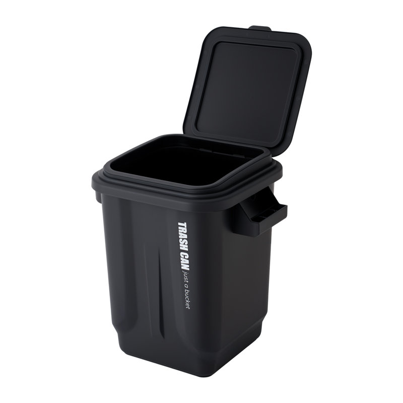 PP Kitchen Trash Can, Black
