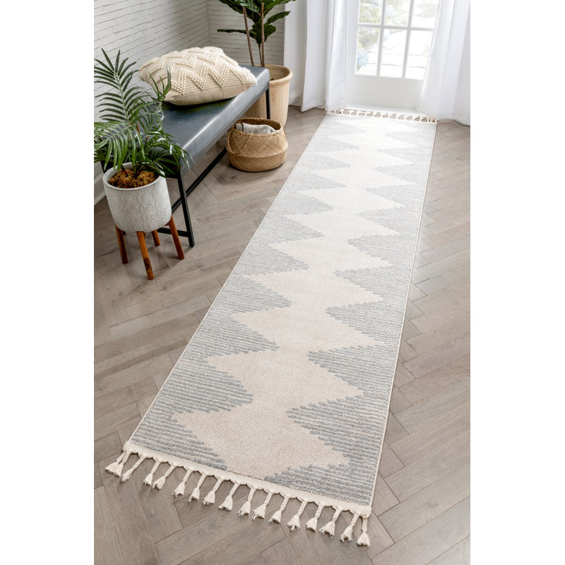 Loop-De-Loop Geometric Synthetic Area Rug, Runner 67 x 220cm