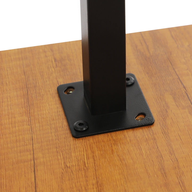 Side Table C-Shaped Height Adjustment End Table Desk With Wheels For Couch Sofa, Brown
