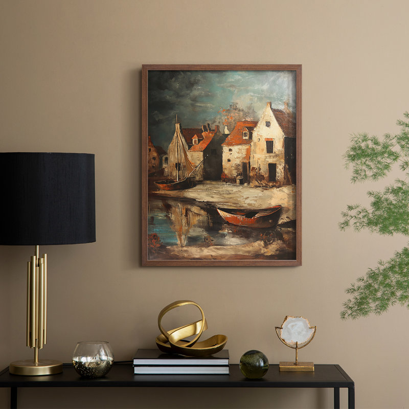 «LANDSCAPES Series CCXCIX», reproduction encadrée - bois massif, H 30 po x l 24 po, Noyer
