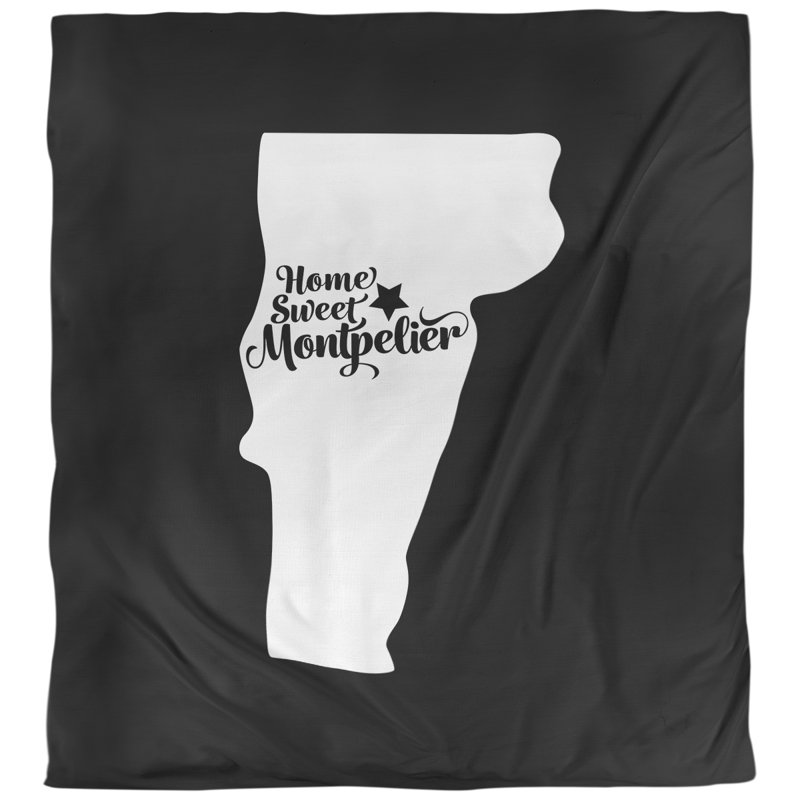 Housse de couette réversible simple montpelier vermont, Housse de couette simple TG, Noir, Polyester brossé