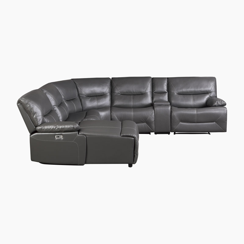 Canapé modulaire inclinable électrique Eiloff, Orienté à gauche (vu de face), Gris