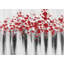 Little Peas Red - reproduction contemporaine mat rouge encadrée