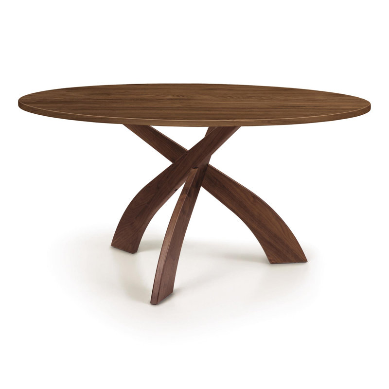 Entwine Dining - Round Fixed Top Table, 30" H x 60" L x 60" W, Natural Walnut, Natural Walnut