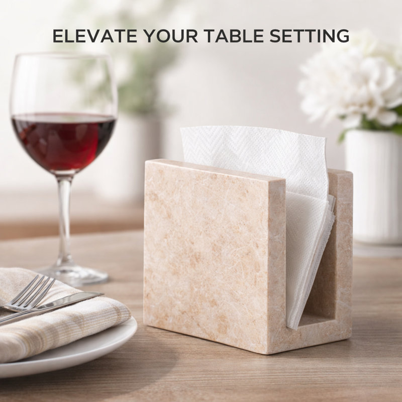 Champagne Marble 5 3/4" Napkin Holder