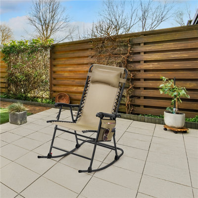 Chaise berçante d'extérieur pliable en acier