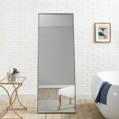 Miroir pleine longueur Slim Bezel, miroir moderne pour plancher et mur de 66 po x 24 po pour chambre ou salon