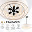 Lustre de tambour moderne à 6 lumières de 60 cm (23,6 po) avec abat-jour en tissu à texture lin à 3 niveaux-2013201094-2013201095