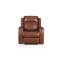 Cheyenne Dual Power Lay Flat Leather Swivel Glider Recliner, Saddle