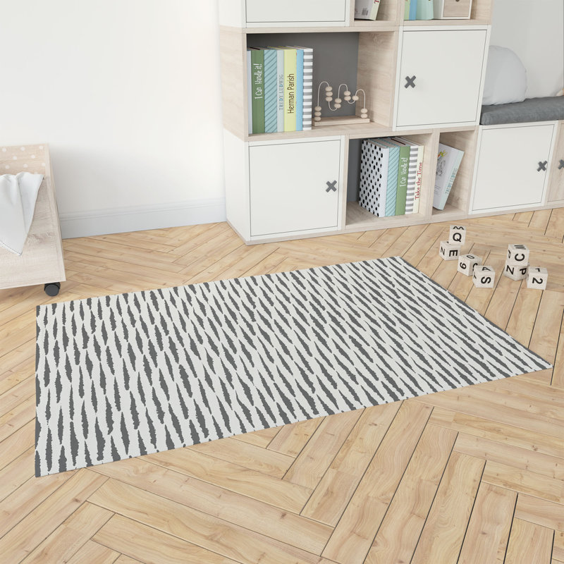 Scar Play Activity Mat, Rectangle 3' x 5', Ivory/Charcoal
