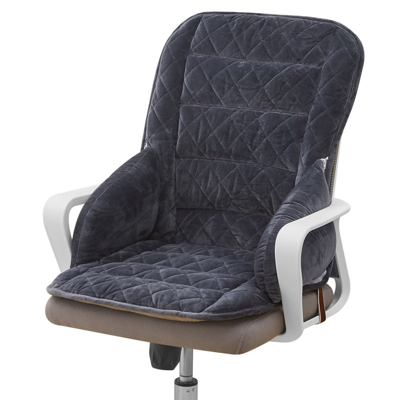 Housse de chaise de bureau intégrée, Noir/gris