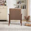 68cm Wide Mid-Century Comfortable Upholstered Accent Chair With Wooden Armrests & Tufted Seat