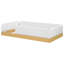 Lit plateforme simple tapissier pour enfants avec garde-corps et sacs de rangement - lit amusant pour garçons et filles, naturel