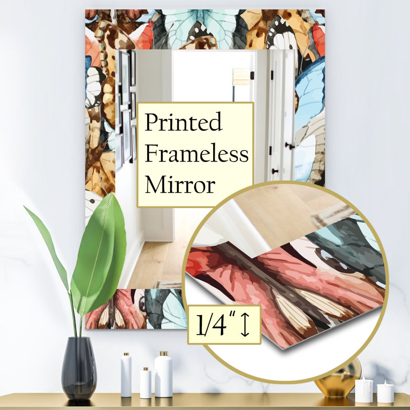 Miroir mural papillon, H 39,4 po x l 29,5 po