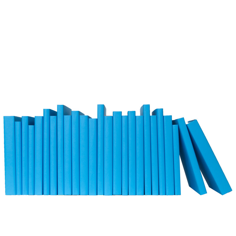 Decorative Books - Sky Oversized Paper Wrapped Books - Blue Books By The Foot, Sky