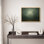 «Emerald Glow», reproduction d'art encadrée abstraite, ton moderne Moody Green, accent moderne pour le bureau ou la chambre à coucher