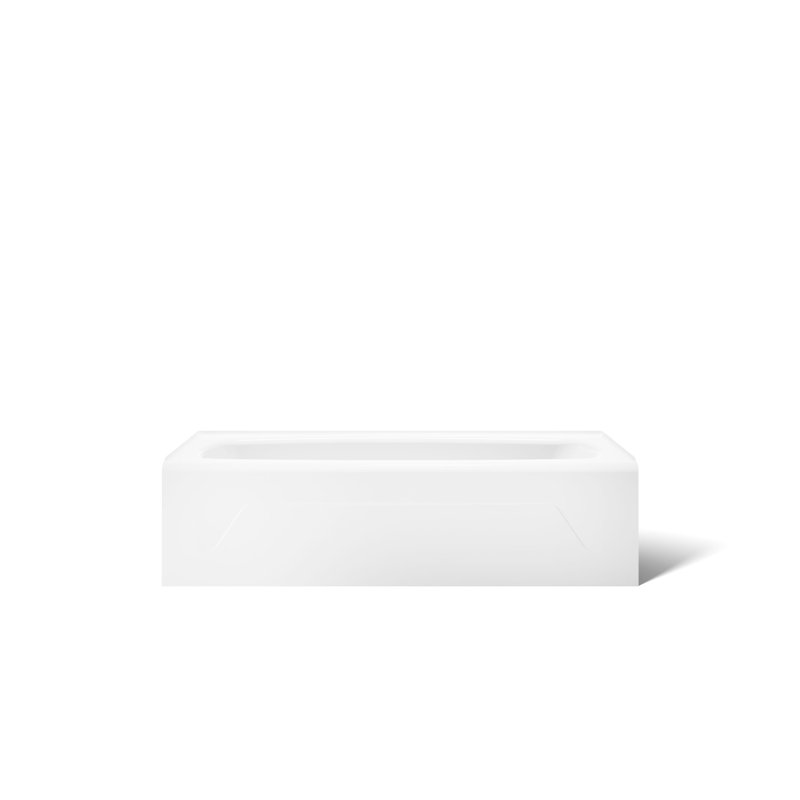 Seaforth 54" x 30" Alcove/Tile in Soaking Cast Iron Bathtub, White, Left